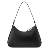 Cartera tipo shoulder bag de Guess color negro, confeccionada en cuero sintético, con diseño estructurado, cierre superior y correa de hombro ajustable. Incluye herrajes plateados, logo metálico frontal y un dije colgante en forma de llaves.