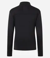 Campera deportiva Get Over de ajuste entallado, confeccionada en microfibra con malla térmica. Presenta cuello alto, cierre frontal con cremallera, mangas largas con orificio para pulgar y bolsillos laterales con cierre.