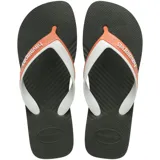 Ojotas Havaianas Dual negras con tiras grises y logo de la marca en blanco.