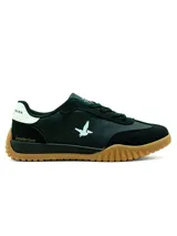 Championes deportivos Santa Barbara Loop para hombre, de color blanco con detalles en verde y suela de goma marrón. Presentan cordones blancos y el logo de la marca en el lateral.