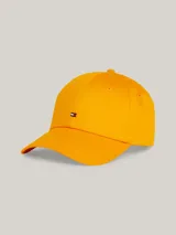 Gorra de béisbol color naranja con logo de la marca bordado en el frente.