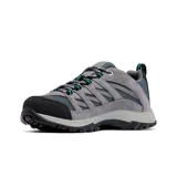 Championes de trekking Columbia modelo Crestwood, color gris con detalles en negro y turquesa. Confeccionados en una combinación de cuero y malla, cuentan con entresuela ligera Techlite para amortiguación y suela de goma Omni-Grip para mayor tracción.
