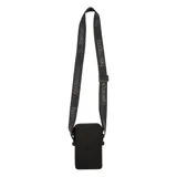 Cartera bandolera negra de Havaianas con correa ancha con el logo de la marca.