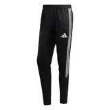 Pantalón de entrenamiento Adidas Tiro26L Football para hombre, color negro con las tres tiras clásicas de la marca en los laterales y el logo en blanco. Cuenta con cintura elástica y diseño entallado.