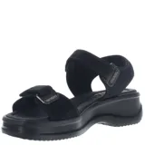 Sandalias de plataforma baja con tiras de ajuste con velcro, confeccionadas en material sintético y textil, con diseño ergonómico.