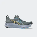 Championes de running Asics modelo Gel Kayano 32, color verde menta con detalles en verde neón y entresuela en tono crema. Diseñados con tecnología 4D GUIDANCE SYSTEM para estabilidad adaptativa y espuma FF BLAST PLUS para mayor amortiguación.