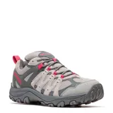 Championes de trekking Merrell Accentor 3 Wp, color gris cemento con detalles en fucsia, confeccionados con malla transpirable y refuerzos sintéticos.