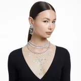 Collar Matrix estilo tennis de Swarovski, con diseño bañado en rodio y piedras de zirconia transparente en talla pera dispuestas de forma continua.