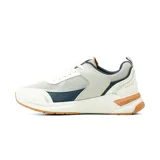 Championes deportivos American Sport modelo Abner, de diseño urbano en color blanco con detalles en gris, azul marino y suela de goma color suela.