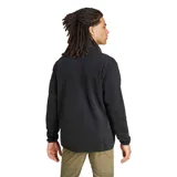 Campera de polar Adidas Terrex, color negro, con cierre frontal completo, cuello alto y logo de la marca estampado en el pecho.