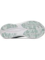 Championes Under Armour W Assert 11 para running, color verde menta con suela blanca y detalles del logo en relieve.