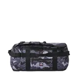 Bolso de viaje tipo duffle Rip Curl Search, con capacidad de 45 litros, diseño estampado de montañas en tonos grises y negros, con múltiples asas de transporte y correas ajustables.