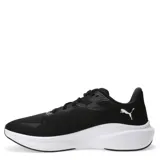 Championes de running Puma modelo Skyrocket Lite, color amarillo neón con detalles en negro y suela blanca. Presentan diseño de malla transpirable, cierre con cordones y tecnología de amortiguación en la entresuela.