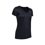 Remera Under Armour de mujer, color negro, de corte clásico y mangas cortas. Confeccionada en tejido UA Tech, ligero y transpirable.