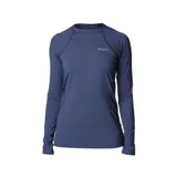 Remera deportiva Columbia de manga larga, color azul, con tecnología Omni-Heat reflectante y Omni-Wick de secado rápido.
