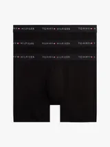 Pack de tres bóxers tipo brief Tommy Hilfiger, color negro, confeccionados en algodón y elastano con cintura elástica distintiva de la marca.