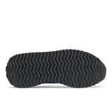 Championes New Balance 237 de hombre, con capellada gris con rayas horizontales, detalles en azul y logo "N" en rojo.