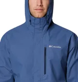Campera impermeable Columbia Hikebound II de hombre, en diseño bicolor azul y azul marino con capucha ajustable, cierre frontal y bolsillos con cremallera.