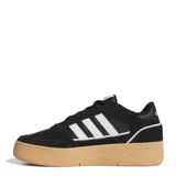 Championes Adidas Break Start Bold de estilo urbano con inspiración retro. Presentan un diseño en color negro con las icónicas tres tiras blancas en los laterales y una suela de plataforma en color tostado. Confeccionados con una combinación de materiales sintéticos y gamuza.
