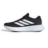 Championes de running Adidas Runfalcon 6 para mujer, color negro con las clásicas tres tiras laterales en blanco y entresuela de EVA blanca con tecnología Cloudfoam.