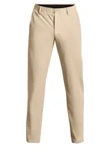 Pantalón Under Armour Drive Tapered para hombre, de corte cónico y color beige, con diseño de frente plano, bolsillos laterales y traseros, ideal para golf o uso casual.