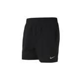 Short de running negro con cintura elástica y logo reflectivo en la pierna izquierda.