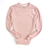 Buzo deportivo rosado de algodón, corte clásico, con cuello redondo y puños y cintura acanalados.