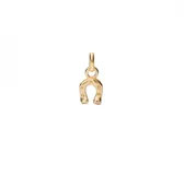 Dije charm con forma de herradura, bañado en oro 18k.