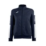 Campera deportiva Joma Championship IV, color azul marino con detalles en blanco en mangas y logo.