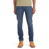 Pantalón de jean Timberland de corte recto, color azul denim.
