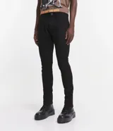 Pantalón skinny de sarga color beige, de corte ajustado y tiro medio, con bolsillos laterales y traseros de la marca Blue Steel.