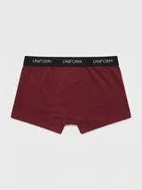 Boxer de algodón blanco con elástico personalizado con la marca Uniform.