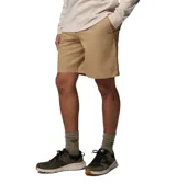 Short Columbia Acker Rock Short de mezcla de algodón en color beige, con trabillas para cinturón, cierre de botones y múltiples bolsillos utilitarios.
