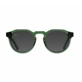 Lentes de sol Indie de acetato color verde oliva con lentes grises polarizadas y logo de la marca en el lateral.