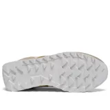 Championes Saucony Jazz Original de dama, color blanco con detalles en dorado y beige.