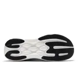 Championes de running New Balance 1080 V15, color blanco con malla texturizada. Presentan un logo 'N' en negro y una entresuela gruesa con degradado de color verde lima a verde menta.