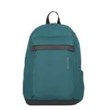 Mochila Samsonite modelo Acceleration Moonlight, de diseño urbano y funcional. Cuenta con un compartimento principal con cierre, un bolsillo frontal con cierre horizontal y detalles en contraste en la base y la parte superior del bolsillo frontal. Incluye el logo de la marca grabado verticalmente en el frente.