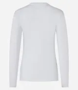Remera deportiva de manga larga con cuello redondo, confeccionada en tejido técnico térmico de poliéster y elastano, diseñada para un ajuste cómodo y rendimiento deportivo.