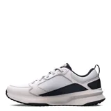 Championes Under Armour modelo Charged Edge, color negro con detalles en blanco y gris. Presentan una parte superior de malla transpirable con superposiciones de cuero y material sintético, entresuela Charged Cushioning de espuma moldeada y plantilla Ortholite de doble capa para mayor comodidad y absorción de impactos.