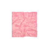 Bandana Eme Studios color rosado con diseño estampado tipo grafiti en tonos más oscuros.