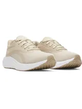Championes de running Under Armour modelo Ascend, color beige con entresuela blanca. Presentan parte superior de malla transpirable con refuerzos en el mediopié, amortiguación Charged+ en la mediasuela y suela de goma resistente.