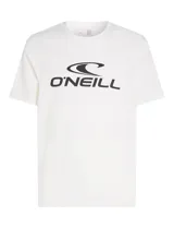 Remera O'Neill de manga corta, color blanco, con cuello redondo acanalado y estampado frontal con el logo de la marca en color negro.
