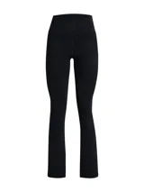 Calza deportiva acampanada Under Armour modelo Meridian Flare Pant, color negro, de tiro alto con cintura moldeadora y bolsillos laterales.