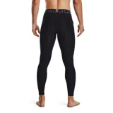 Calza deportiva Under Armour térmica para hombre, color negro con logo en la pierna izquierda y cintura elástica con la marca.