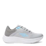 Championes deportivos Umbro Icon Lady de mujer, color gris con detalles en celeste y suela blanca. Diseño con capellada de malla transpirable y cordones.