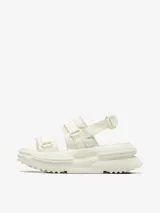 Sandalias deportivas Converse Run Star Utility CX Slip, color blanco, con correas ajustables de velcro y suela de plataforma robusta.