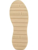 Zapatillas Tommy Hilfiger color crema con detalles en blanco y verde. Presentan el logo de la marca en el lateral y la bandera en la entresuela.