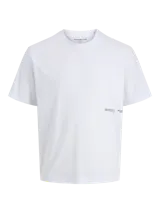 Remera de manga corta y cuello redondo con calce relajado. Confeccionada en algodón, presenta un diseño minimalista con un pequeño estampado gráfico en el lateral inferior derecho.
