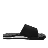Ojotas Volcom modelo Recliner Slide, color negro, diseñadas en colaboración con el surfista Jack Robinson. Cuentan con una tira ancha superior y plantilla con almohadillas moldeadas para mayor comodidad.