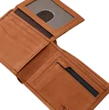 Billetera Rip Curl de cuero de canguro, diseño compacto y funcional con sistema 2 en 1 que incluye una billetera interna extraíble, múltiples ranuras para tarjetas, ventana transparente para identificación y protección RFID.